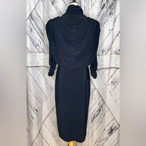 Joseph Ribkoff 3/4 Sleeve Dress Draped Overlay 8 - Picture 5 of 8